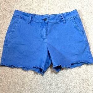 Land n Sea Blue Cotton Blend Shorts with Raw Hem and Relaxed Fit. Women Size 6